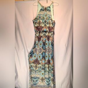 Bisou Bisou Bohemian Multicolor Maxi Dress Size 8